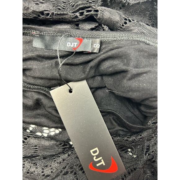 DJT Fashion Size‎ S Black Lace Floral Long Sleeved Lined Top Goth Grunge Witchy - Picture 8 of 12